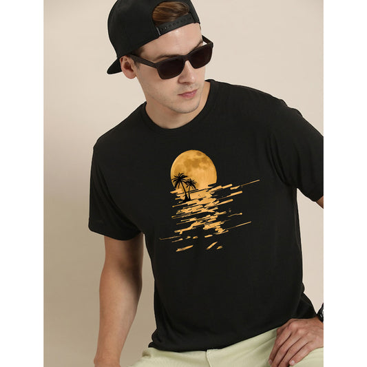 Jupiter Sunset Beach Cotton Graphic Tee For Men