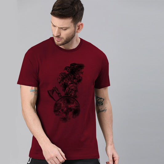 Jupiter Viking Warriors Cotton Graphic Tee For Men