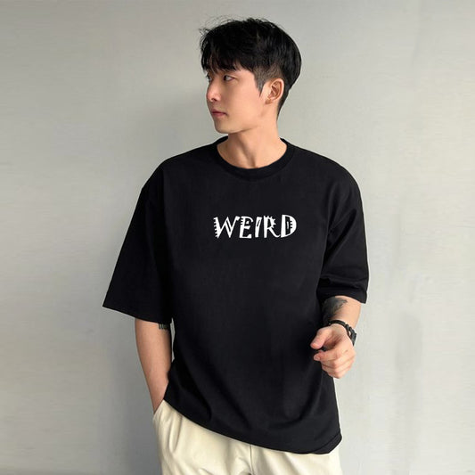 Jupiter Men's Oversized Off Shoulder Weird Print Tee Shirt