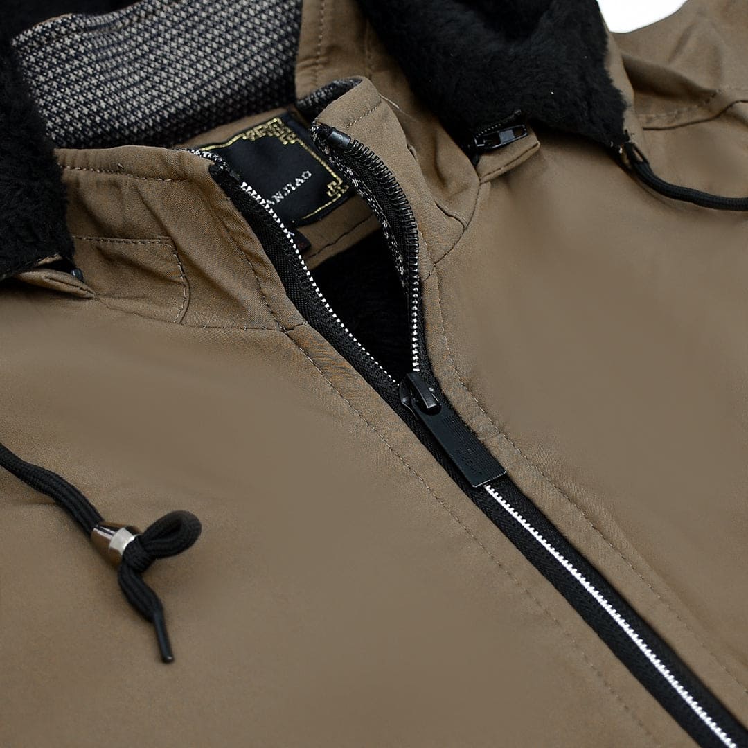 Men Sherpa Fur Lining Super Warm Imported Hooded Jacket