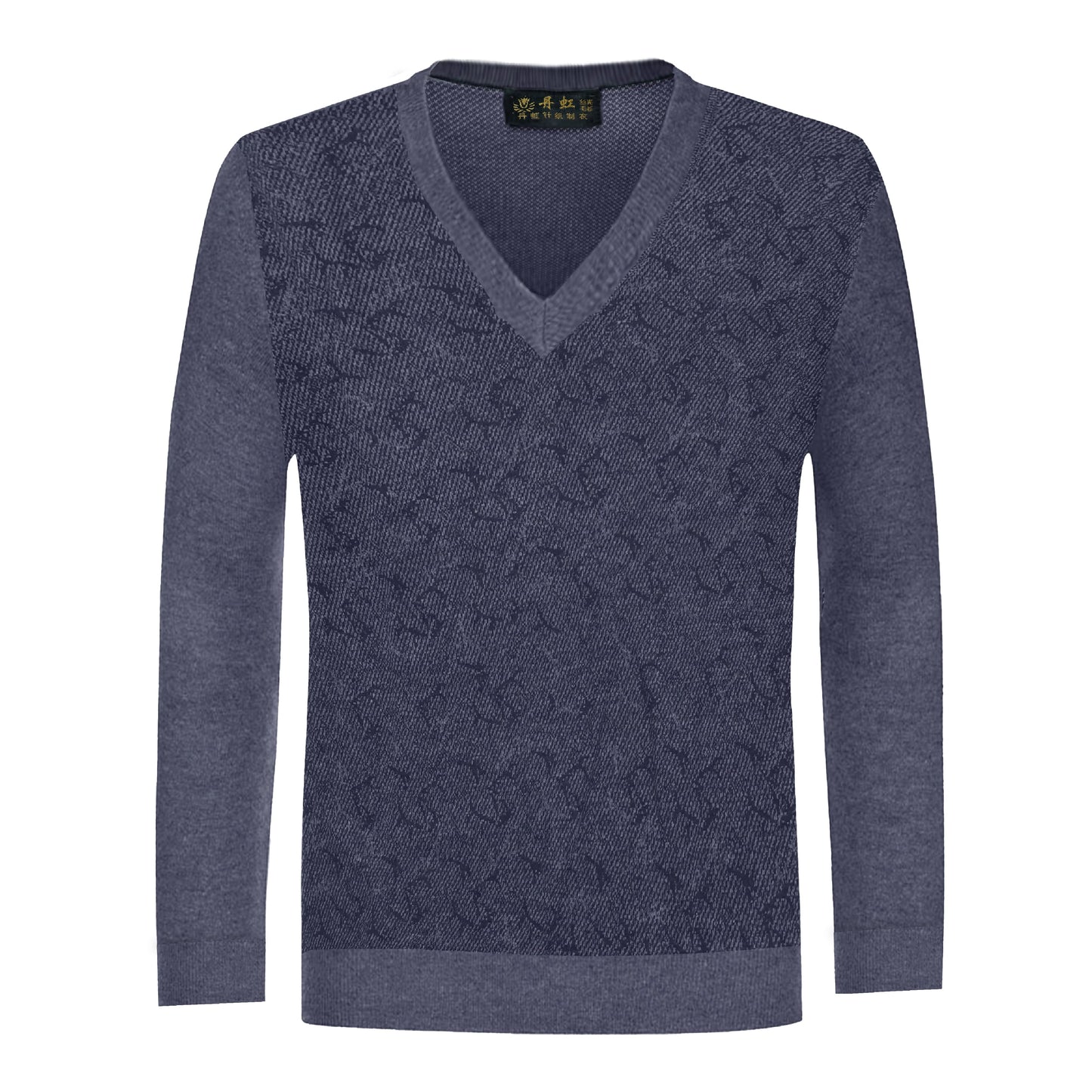 Men V Neck Long Sleeves Synthetic Wool Sweaters