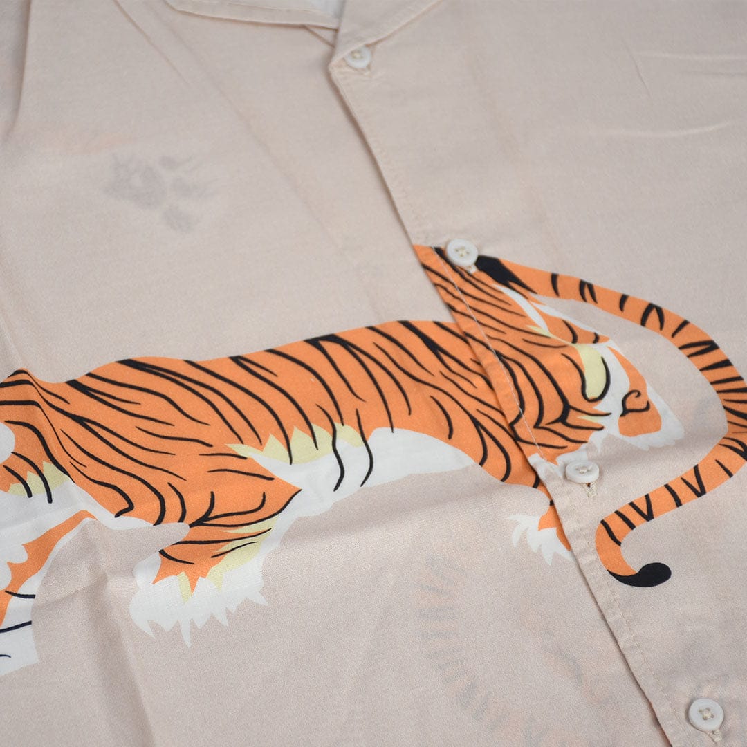 Jupiter Men Holiday Cotton Linen Wild Leopard Twin Set