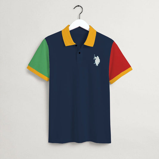 Boys Contrast Sleeves Cotton Polo (7 to 14 Years)