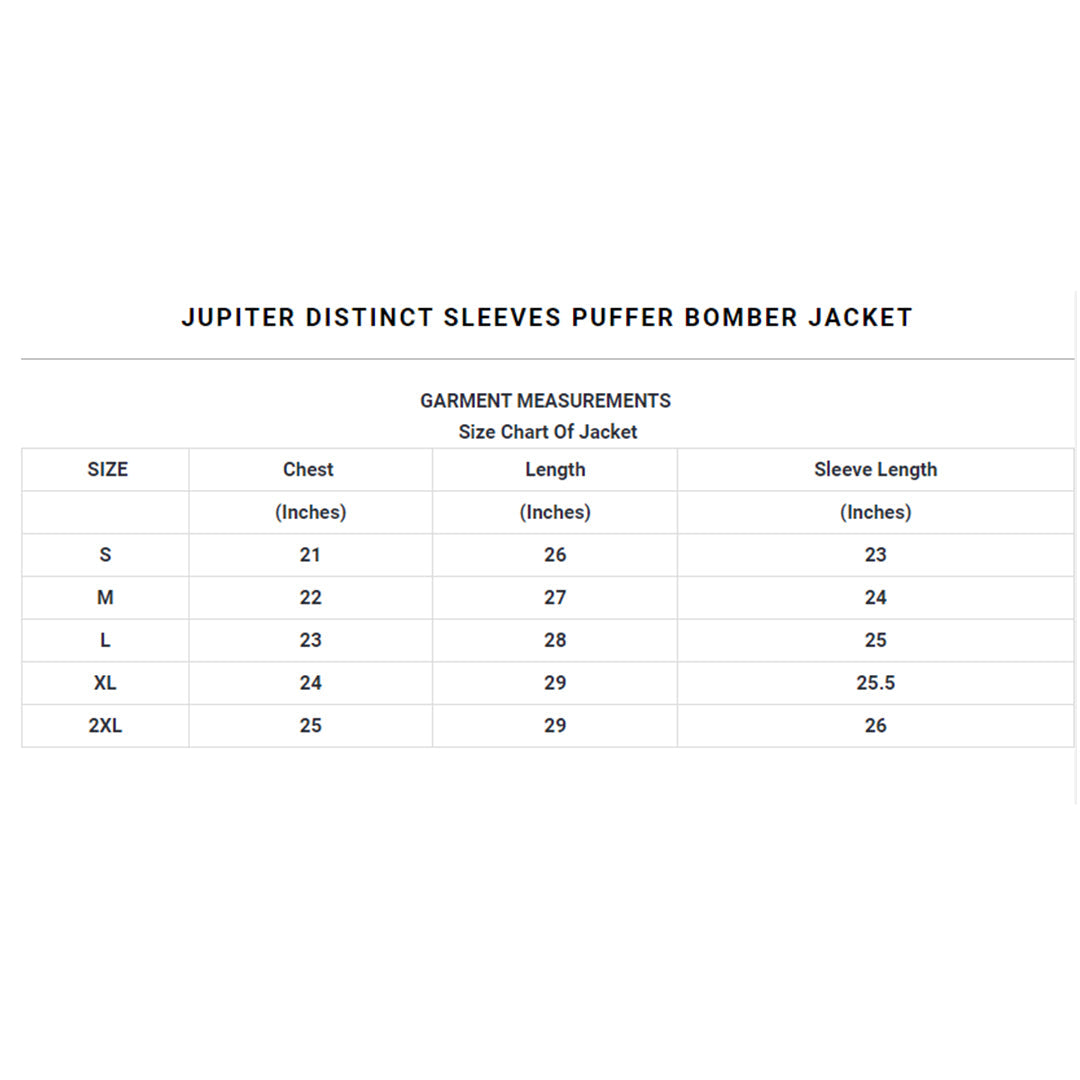 Jupiter Distinct Sleeves Puffer Bomber Jacket