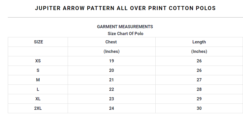 Jupiter Arrow pattern all over print cotton polos