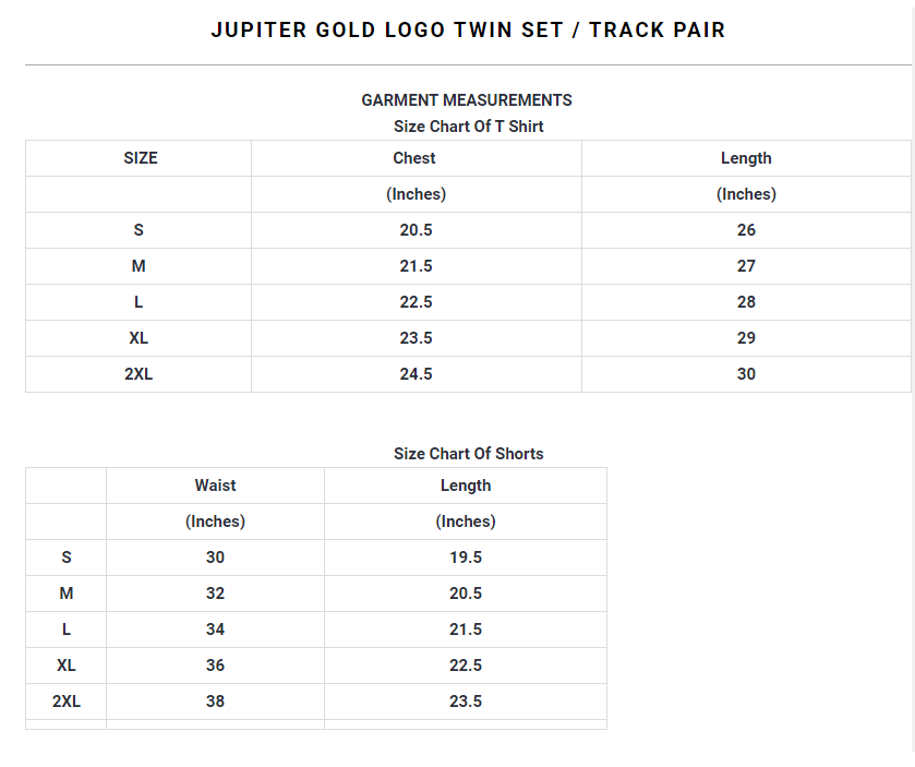 Jupiter Gold Logo Twin set / Track pair