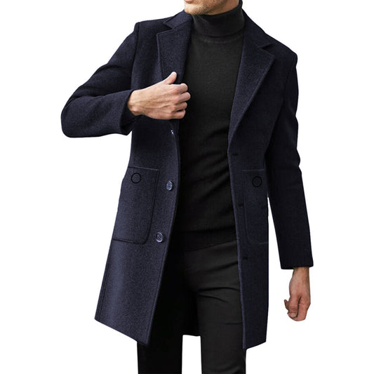 Imported Woolen Sobriety Long Coat For Men