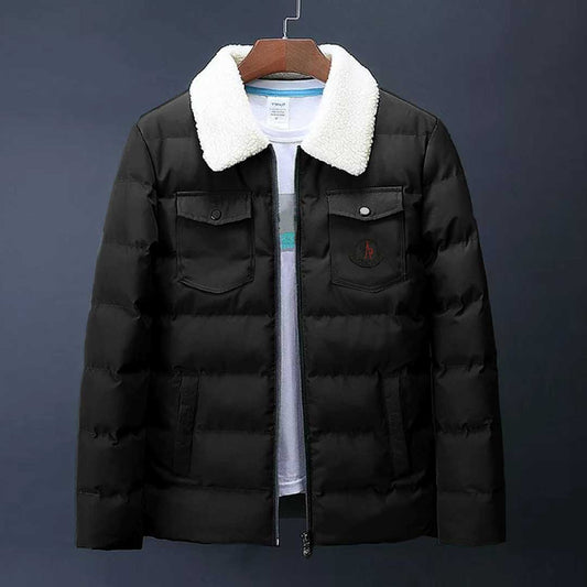 Imported Fur Collar Northern Double Pocket Padded Thick Jackets For Men